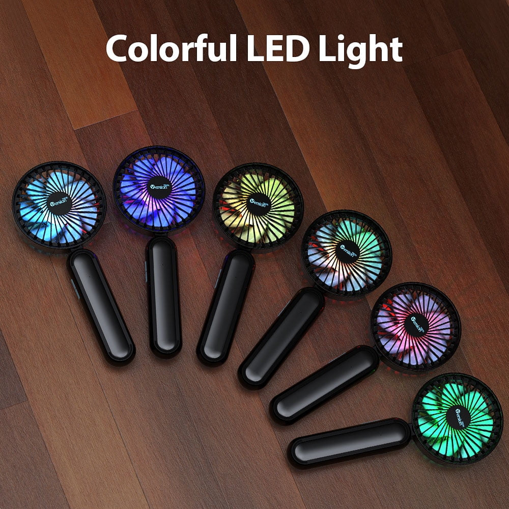 Personal USB Hand Fans with RGB Color Light