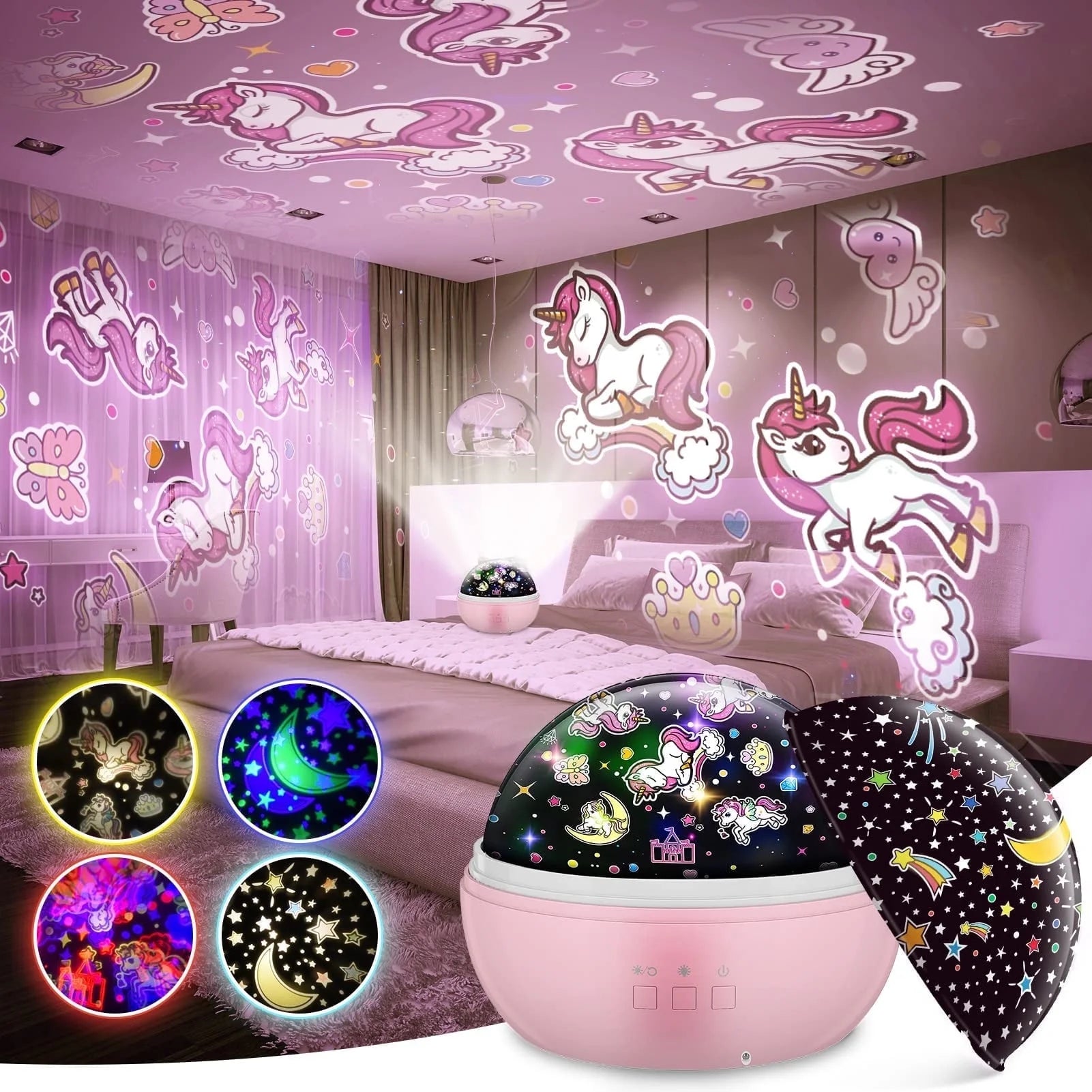 Unicorn Night Light Projector for Kids